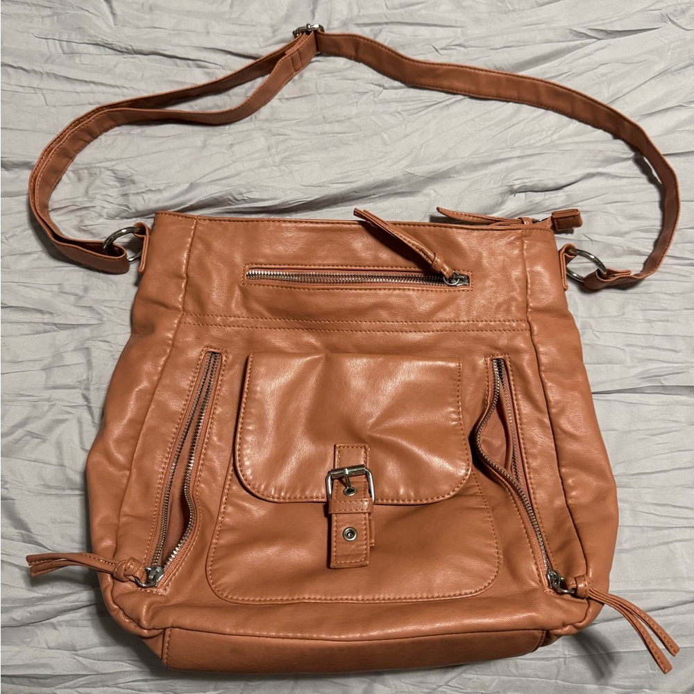 Peachy pleather purse